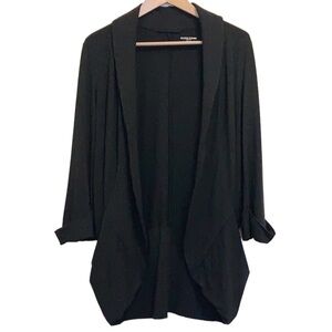 Eileen Fisher Cardigan Womens Large Petite Sweater Black Stretch Jersey